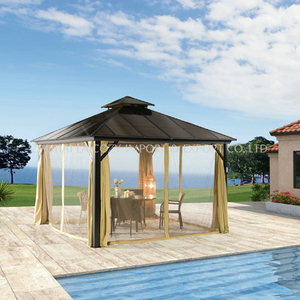 Gazebo Luxyry ao ar livre com cortina + rede mosquiteira para villa