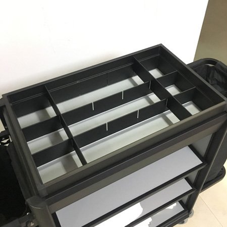  Carrinho de empregada de limpeza de quarto leve de alumínio do hotel 