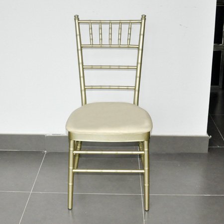 cadeira de alumínio para banquete de hotel com pintura a óleo na cor dourada