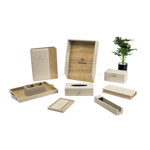 Conjunto de couro de bambu personalizado para quarto de hóspedes Hilton Hotel