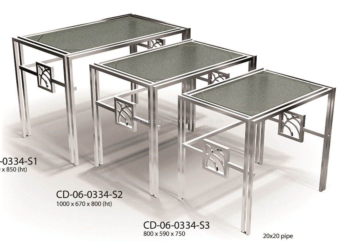 Mesas de buffet de vidro temperado com estrutura de aço inoxidável 304 para restaurante de hotel resistente