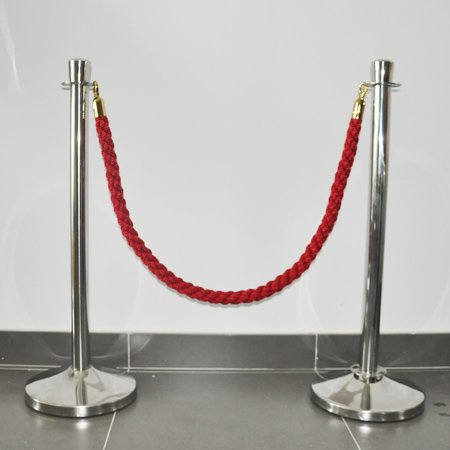 Poly Ropes cordas de escora de cor vermelha cordas de controle de multidão com gancho