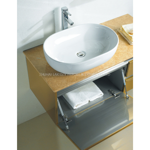 Armário de banho dourado de aço inoxidável 304 para banheiro de hotel com espelho redondo