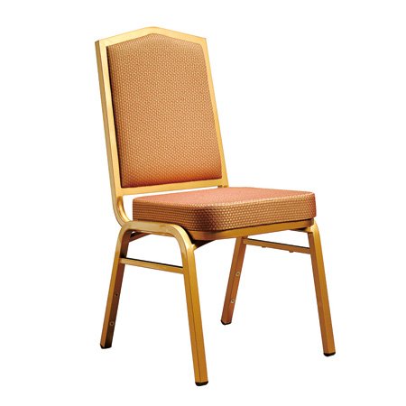 Alta qualidade banquete de hotel moderno cadeira de ferro restaurante jantar titânio ouro empilhável cadeira de aço com pintura dourada 