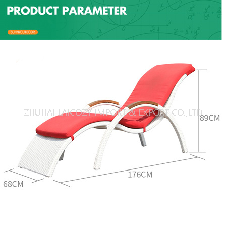 Lounge de vime PE de luxo ao ar livre para piscina