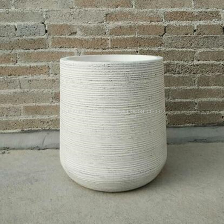 Atacado de fábrica personalizado vaso de flores de fibra de vidro caixa de plantador de cimento leve