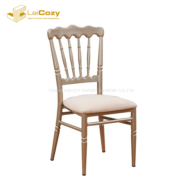 Cadeiras Chiavari de alumínio Tiffany para casamento de cor branca hotel 