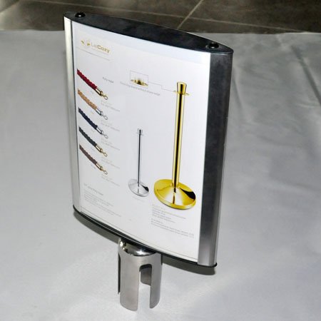 Placa de exibição de alumínio com suporte de aço inoxidável para lobby