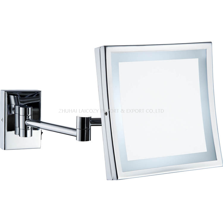 Espelho de aumento de maquiagem para banheiro cosmético iluminado por LED