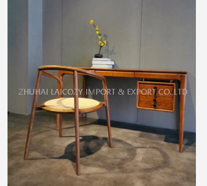 Mesa de console suspensa de madeira maciça moderna, quarto de hóspedes de hotel, penteadeira